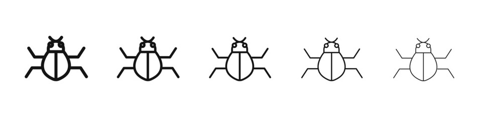 Bug icon flat illustration set logo