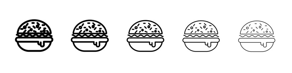 Burger icon flat illustration set logo