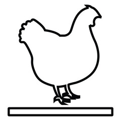 chicken animal line icon design. chicken animal thin black outline symbol vector illustration. editable stroke icon on transparent background.