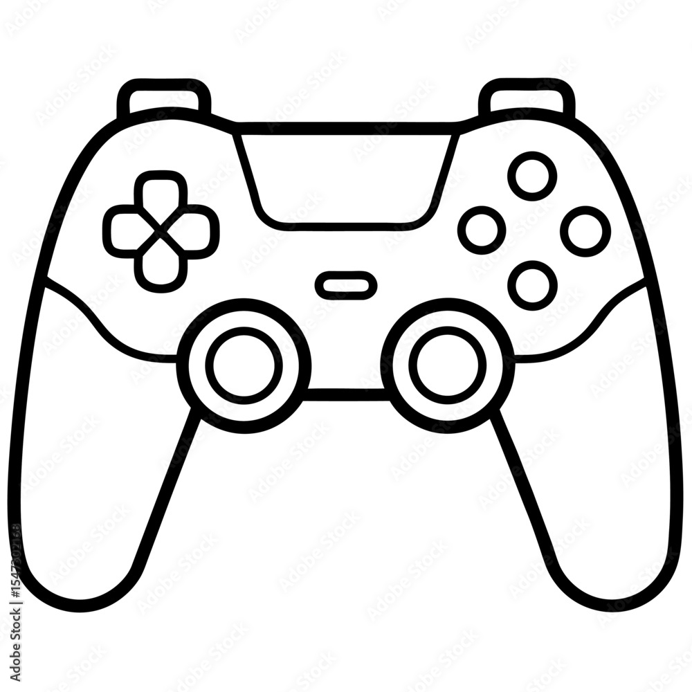 Aufkleber Modern game controller outline design for digital projects
