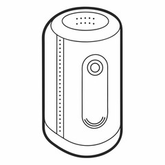 Modern bluetooth speaker outline graphic for technology and audio concepts
