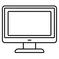 Modern flat line style computer monitor icon on a clean white background