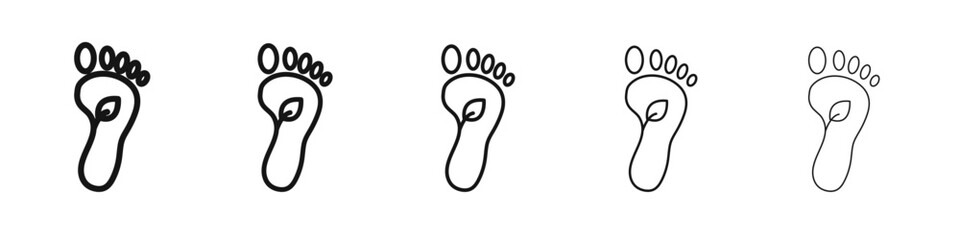 Carbon footprint icon flat illustration set logo