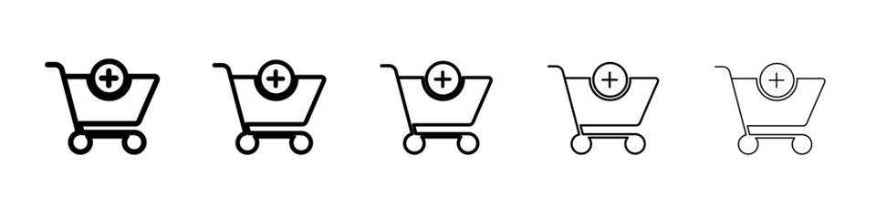Cart download icon flat illustration set logo