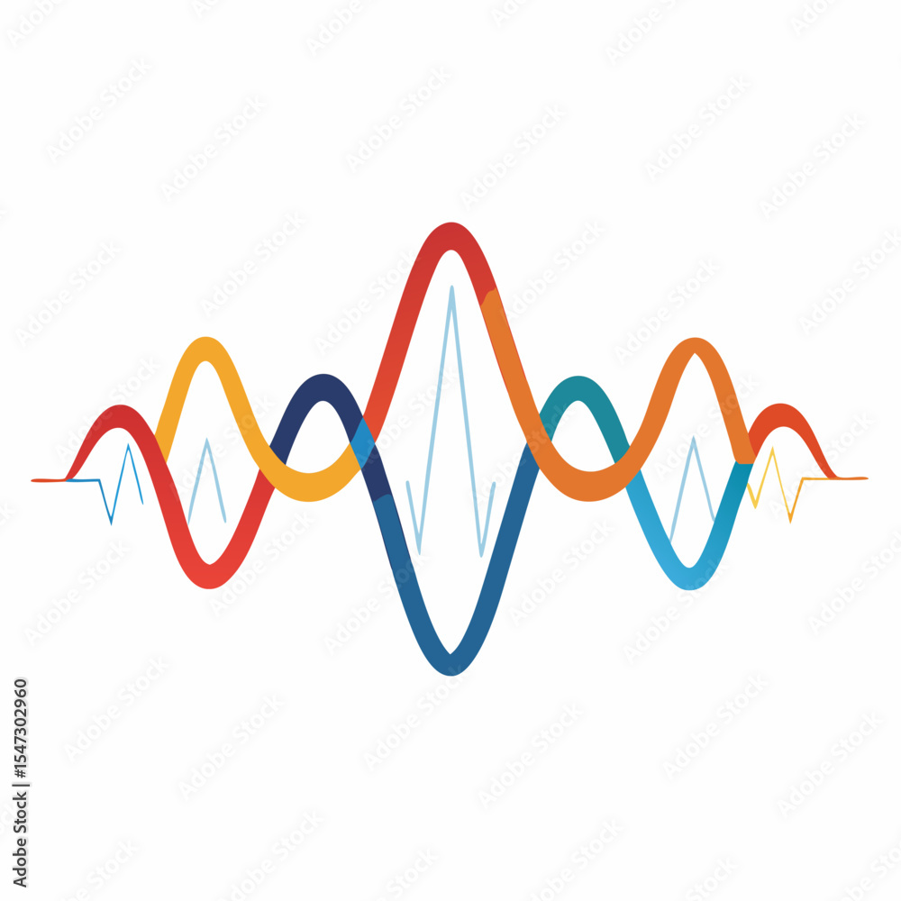 Poster abstract flowing wave line representing real time data visualization and movement
