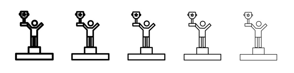 Champion icon flat illustration set logo