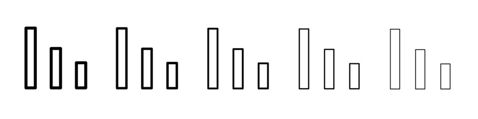 Chart icon flat illustration set logo