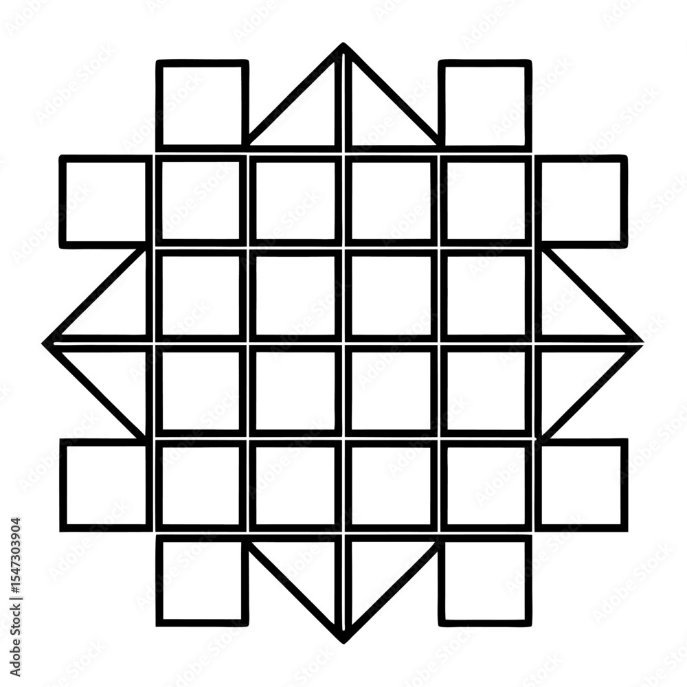 Poster abstract grid of colorful squares with gradient or heatmap effect