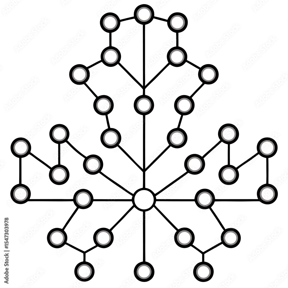 Poster visual representation of a branching decision tree diagram with clear pathways and nodes
