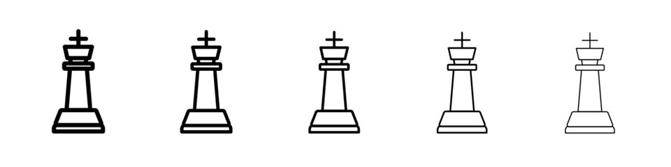 Chess king icon flat illustration set logo