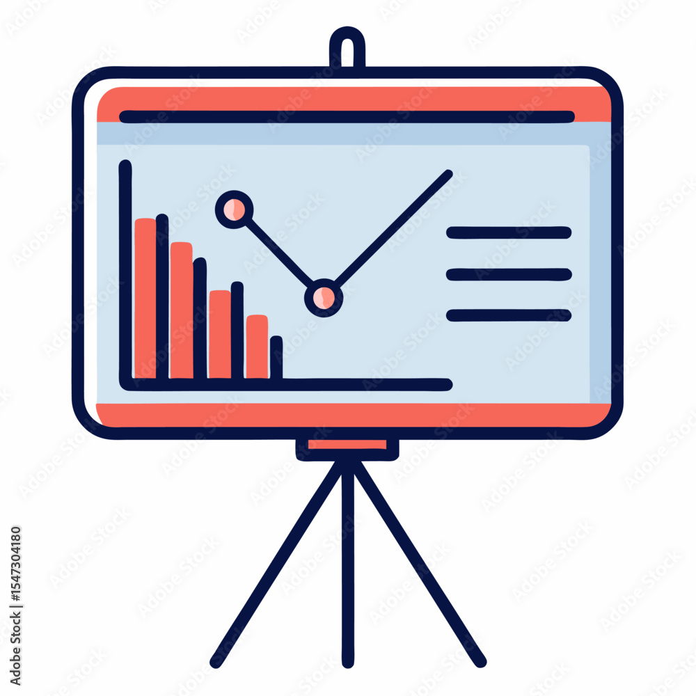 Poster clean presentation board layout with simple line style and geometric elements