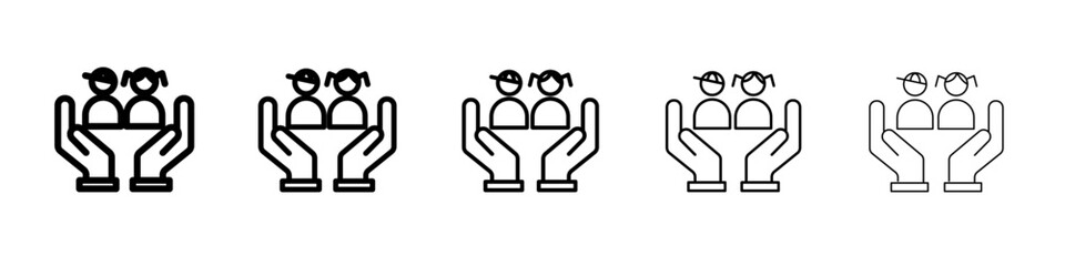 child protect icon flat illustration set logo