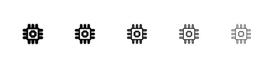 Chip icon flat illustration set logo