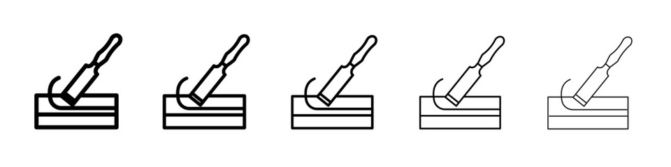 chisel icon flat illustration set logo