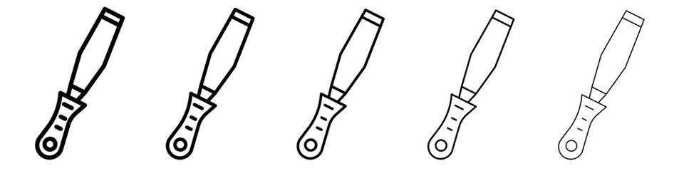 chisel icon flat illustration set logo