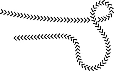 Wavy Curved Arrows Set – Hand Drawn Style Vector Illustration