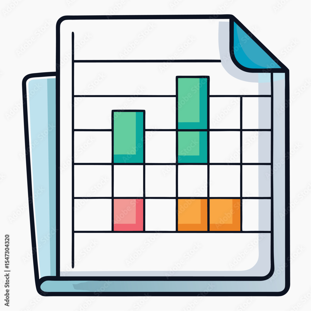 Poster clean spreadsheet grid icon representing data organization and analysis