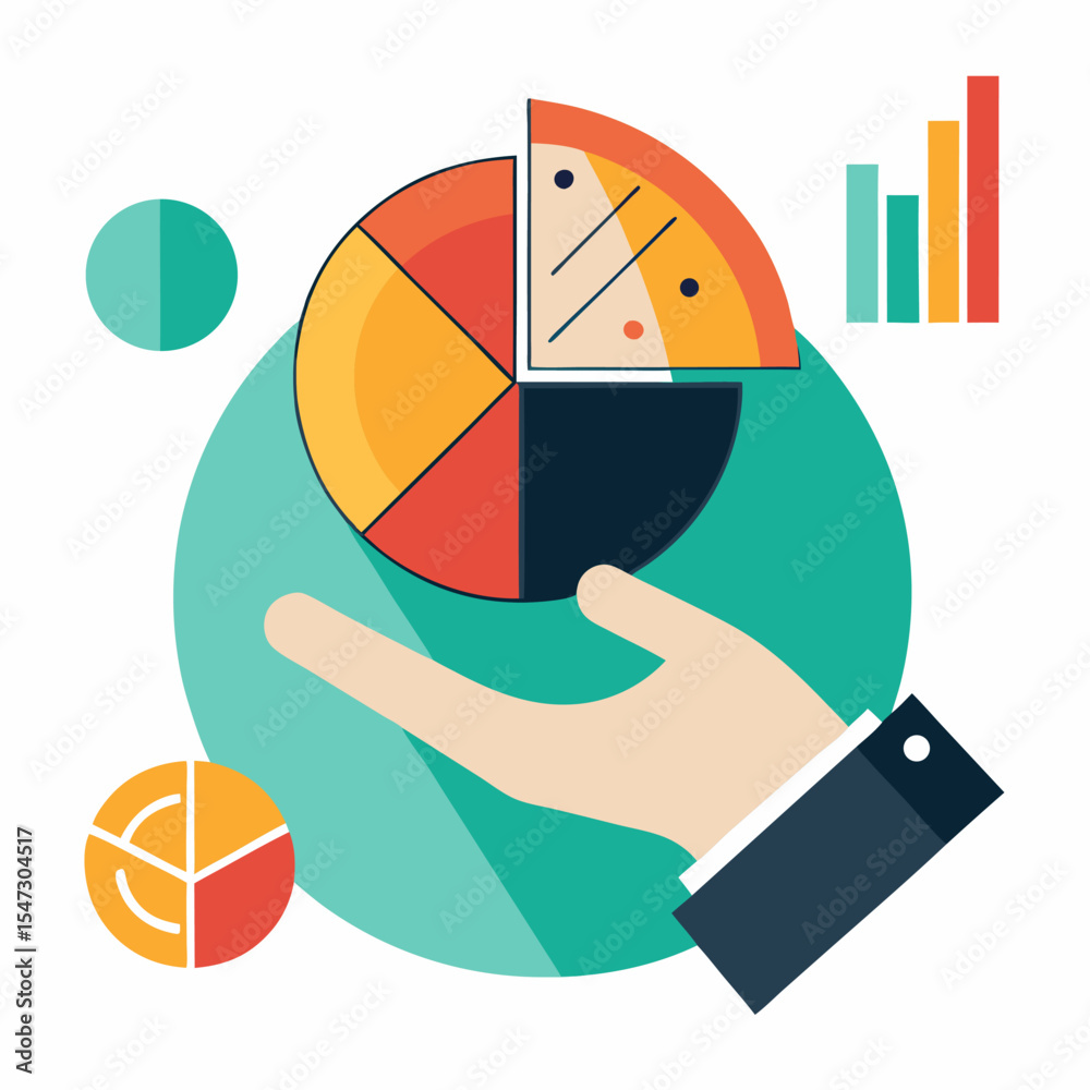 Poster abstract digital data flow with a hand controlling information streams