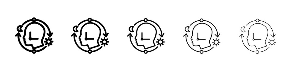 Circadian rhythms icon flat illustration set logo