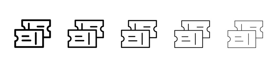 cinema ticket icon flat illustration set logo