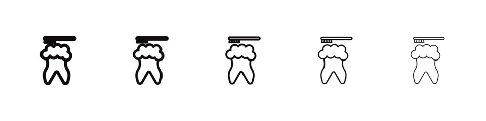 clean tooth icon flat illustration set logo