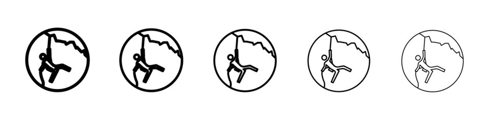 Climbing icon flat illustration set logo