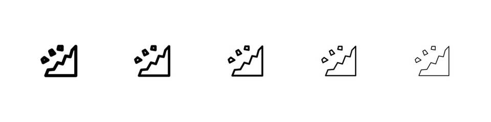 Cliff icon flat illustration set logo