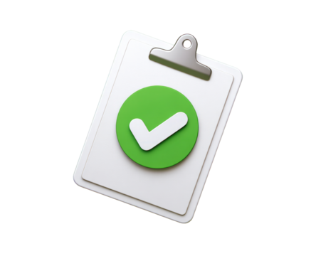 Clipboard presents positive check