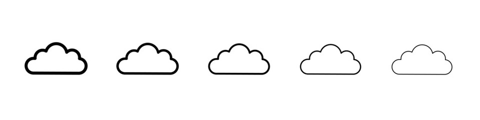 Cloud icon flat illustration set logo