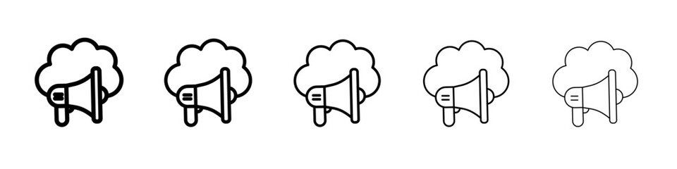 Cloud Marketing icon flat illustration set logo