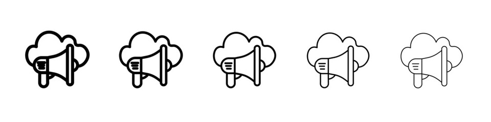 Cloud Marketing icon flat illustration set logo