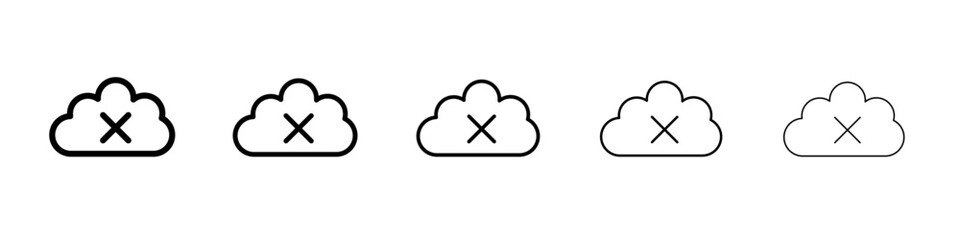 cloud sync disable icon flat illustration set logo