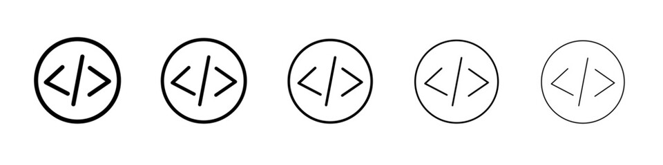 Coding icon flat illustration set logo