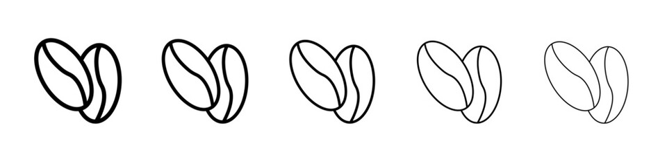 Coffee beans icon flat illustration set logo