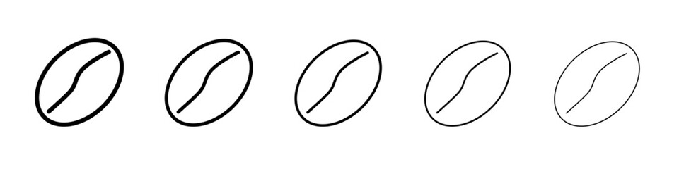 Coffee beans icon flat illustration set logo