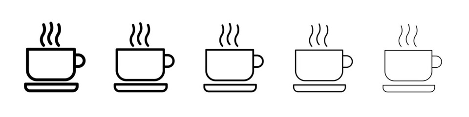 Coffee cup icon flat illustration set logo