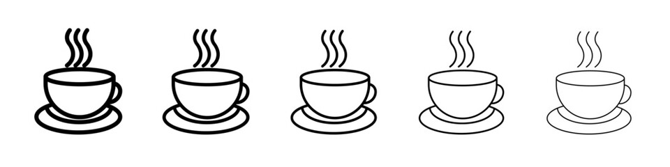 coffee cup icon flat illustration set logo