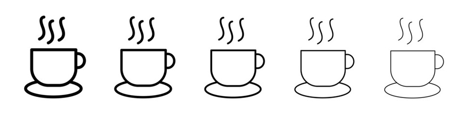 Coffee cup icon flat illustration set logo