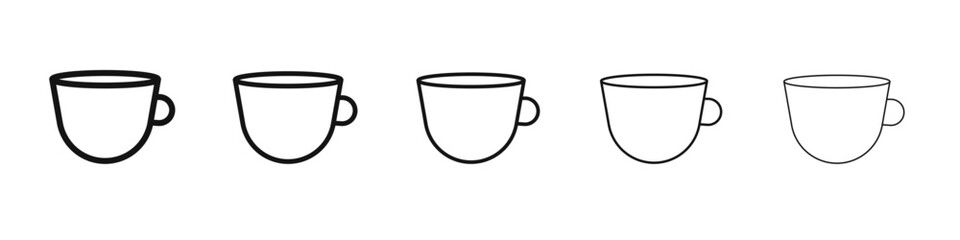 Coffee icon flat illustration set logo