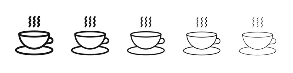 Coffee icon flat illustration set logo