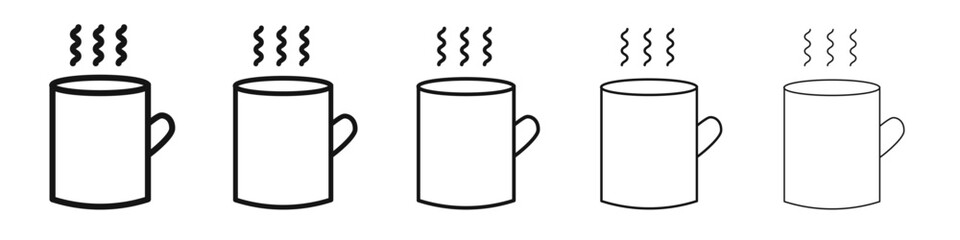 Coffee mug icon flat illustration set logo