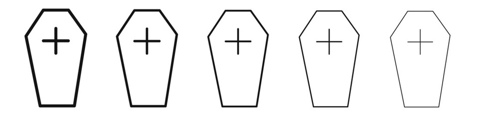 Coffin icon flat illustration set logo