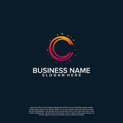 Modern C initial technology logo template, C letter logo symbol, Logo symbol icon
