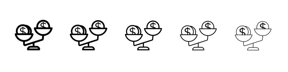 Compare price icon flat illustration set logo