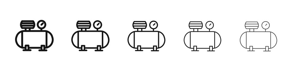 Compressor icon flat illustration set logo