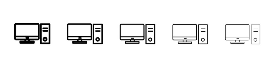 Computer icon flat illustration set logo