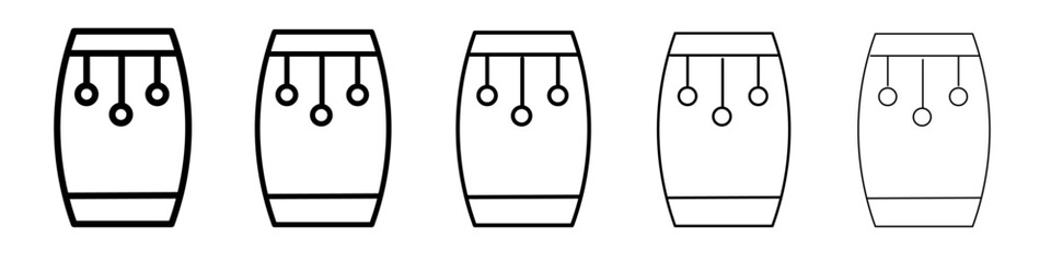 Conga drum icon flat illustration set logo