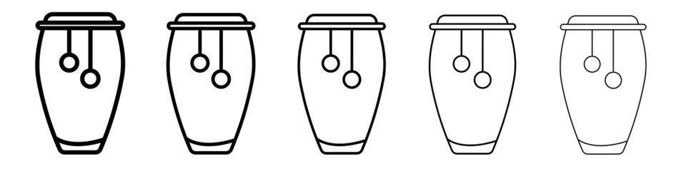 Conga drum icon flat illustration set logo