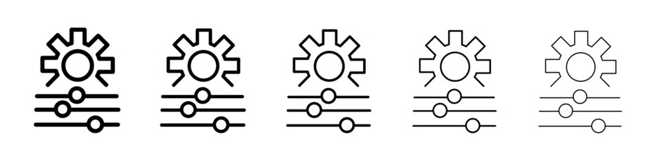 control panel icon flat illustration set logo