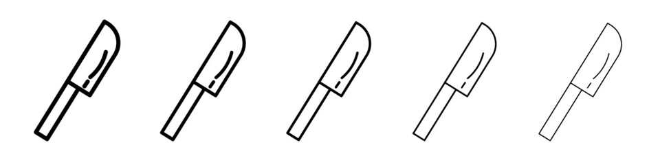 cooking chef knife icon flat illustration set logo